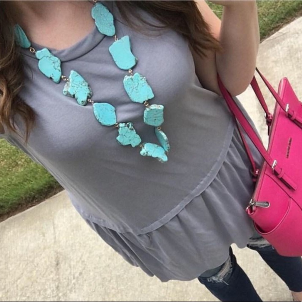 Turquoise Stately Stone Necklace